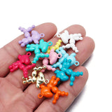 10pcs 22x23mm Spray Paint Jingba Dog Charms For Jewelry Making DIY