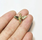 20pcs 18mm Bee Charms Zinc Alloy for DIY Jewelry, 2 Colors