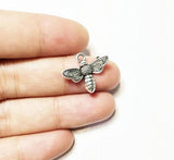 20pcs 18mm Bee Charms Zinc Alloy for DIY Jewelry, 2 Colors