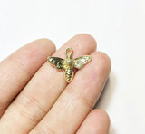 20pcs 18mm Bee Charms Zinc Alloy for DIY Jewelry, 2 Colors