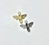 20pcs 18mm Bee Charms Zinc Alloy for DIY Jewelry, 2 Colors
