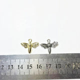 20pcs 18mm Bee Charms Zinc Alloy for DIY Jewelry, 2 Colors