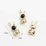 Retro Space Rabbit Charms Pendant 6pcs - DIY Jewelry Making