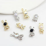 Retro Space Rabbit Charms Pendant 6pcs - DIY Jewelry Making
