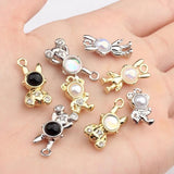 Retro Space Rabbit Charms Pendant 6pcs - DIY Jewelry Making