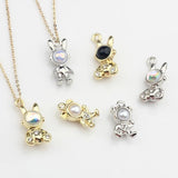 Retro Space Rabbit Charms Pendant 6pcs - DIY Jewelry Making