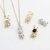 Retro Space Rabbit Charms Pendant 6pcs - DIY Jewelry Making