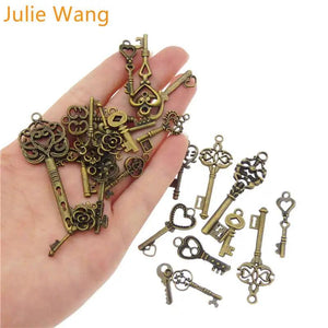 24PCS Key Shape Charms Necklace Pendant Bracelets Jewelry Making