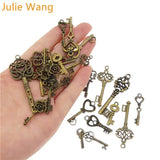 24PCS Key Shape Charms Necklace Pendant Bracelets Jewelry Making