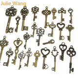 24PCS Key Shape Charms Necklace Pendant Bracelets Jewelry Making
