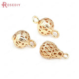 18K Brass Round Ball Drop Charms for Jewelry Making