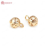 18K Brass Round Ball Drop Charms for Jewelry Making