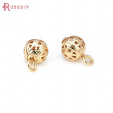 18K Brass Round Ball Drop Charms for Jewelry Making
