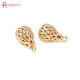 18K Brass Round Ball Drop Charms for Jewelry Making