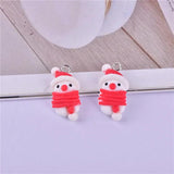 10Pcs Xmas Charms Santa Snowman Pendants Jewelry DIY Craft Earring Findings