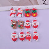 10Pcs Xmas Charms Santa Snowman Pendants Jewelry DIY Craft Earring Findings