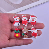 10Pcs Xmas Charms Santa Snowman Pendants Jewelry DIY Craft Earring Findings