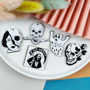 10pcs/pack Skull Rose Ghost Acrylic Charms DIY Halloween Series