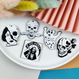 10pcs/pack Skull Rose Ghost Acrylic Charms DIY Halloween Series