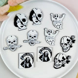 10pcs/pack Skull Rose Ghost Acrylic Charms DIY Halloween Series