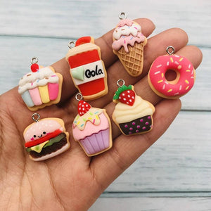 Cute Bread Charm Cupcake Pendant for DIY Jewelry Making