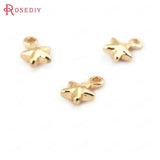 20PC 7x5mm 1.5mm Hole Champagne Plated Brass Star Charms Jewelry Findings