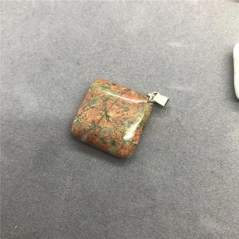 10pcs/lot Flat Square Pendant Natural Stone Malachite Green Aventurine