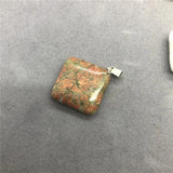 10pcs/lot Flat Square Pendant Natural Stone Malachite Green Aventurine