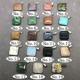 10pcs/lot Flat Square Pendant Natural Stone Malachite Green Aventurine
