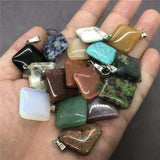 10pcs/lot Flat Square Pendant Natural Stone Malachite Green Aventurine