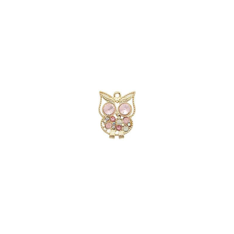 10pcs Crystal Owl 20x25mm Oil Enamel DIY Charms for Jewelry Making