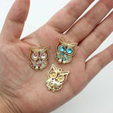 10pcs Crystal Owl 20x25mm Oil Enamel DIY Charms for Jewelry Making