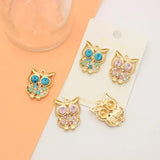 10pcs Crystal Owl 20x25mm Oil Enamel DIY Charms for Jewelry Making