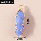 5pcs Hexagonal Column Quartz Crystal Amethyst Pendants