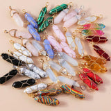 5pcs Hexagonal Column Quartz Crystal Amethyst Pendants