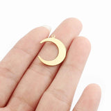 20pcs Raw Brass Moon Charms Single Hole Pendant DIY Jewelry Making