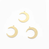 20pcs Raw Brass Moon Charms Single Hole Pendant DIY Jewelry Making