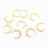 20pcs Raw Brass Moon Charms Single Hole Pendant DIY Jewelry Making