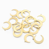 20pcs Raw Brass Moon Charms Single Hole Pendant DIY Jewelry Making