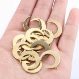 20pcs Raw Brass Moon Charms Single Hole Pendant DIY Jewelry Making