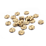 50pcs Raw Brass Hammered Round Charms Bracelet Tags Pendant DIY Jewelry Making