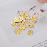 20pcs Brass Round Hammered Disc Charms for Earrings DIY Jewelry Making