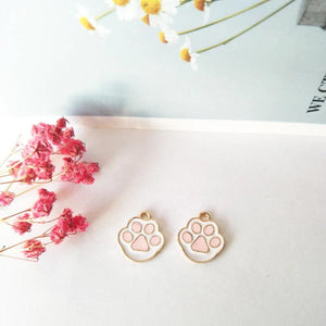20pcs Small Dog Bear Paw Charms Golden Metal Pendants for DIY Jewelry 15*17mm