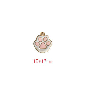 20pcs Small Dog Bear Paw Charms Golden Metal Pendants for DIY Jewelry 15*17mm