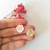 20pcs Small Dog Bear Paw Charms Golden Metal Pendants for DIY Jewelry 15*17mm