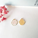 20pcs Small Dog Bear Paw Charms Golden Metal Pendants for DIY Jewelry 15*17mm