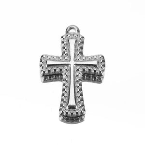 5pcs Stainless Steel Carving Cross Charms for DIY Necklace Bracelet
