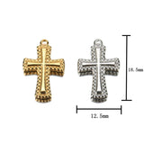 5pcs Stainless Steel Carving Cross Charms for DIY Necklace Bracelet