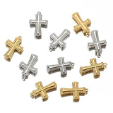 5pcs Stainless Steel Carving Cross Charms for DIY Necklace Bracelet