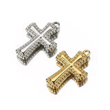 5pcs Stainless Steel Carving Cross Charms for DIY Necklace Bracelet